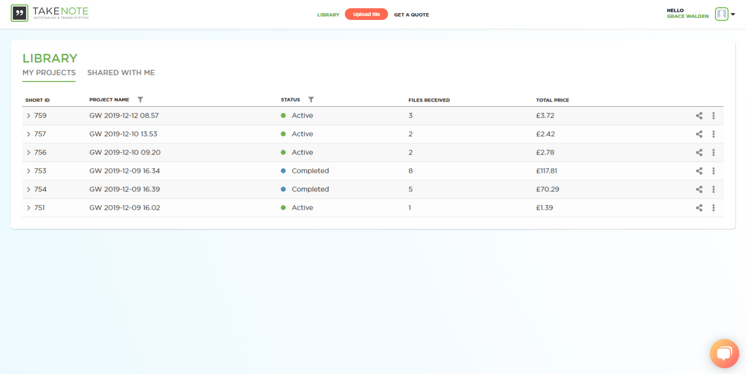 Login into your Take Note account Verbit Go