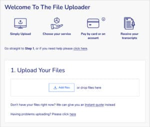 Screenshot of Verbit Go File Uploader